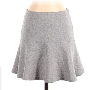 Ann Taylor LOFT Grey Fit & flare silhouette, solid, chevron/herringbone pattern,